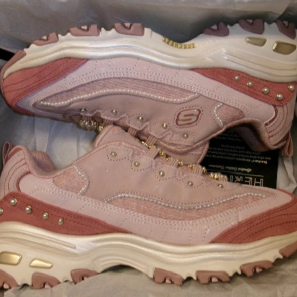 New Women's Skechers Heritage Rose Pink D'Lites Ornament 149739 ROS Size 10